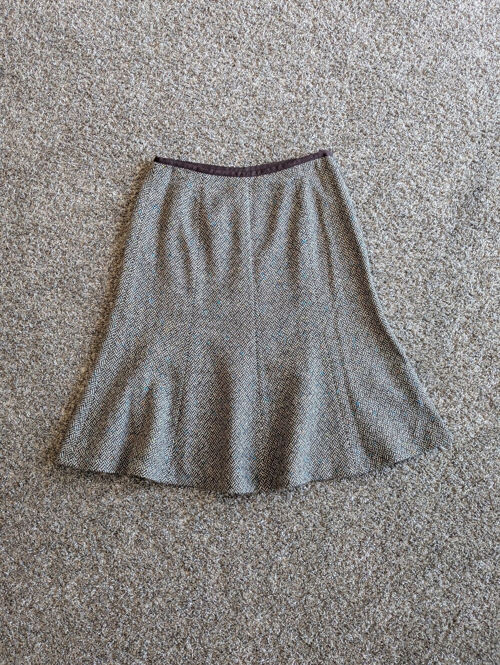 Vintage Rafaella Wool Blend Fit And Flare Skirt Size 8 Brown